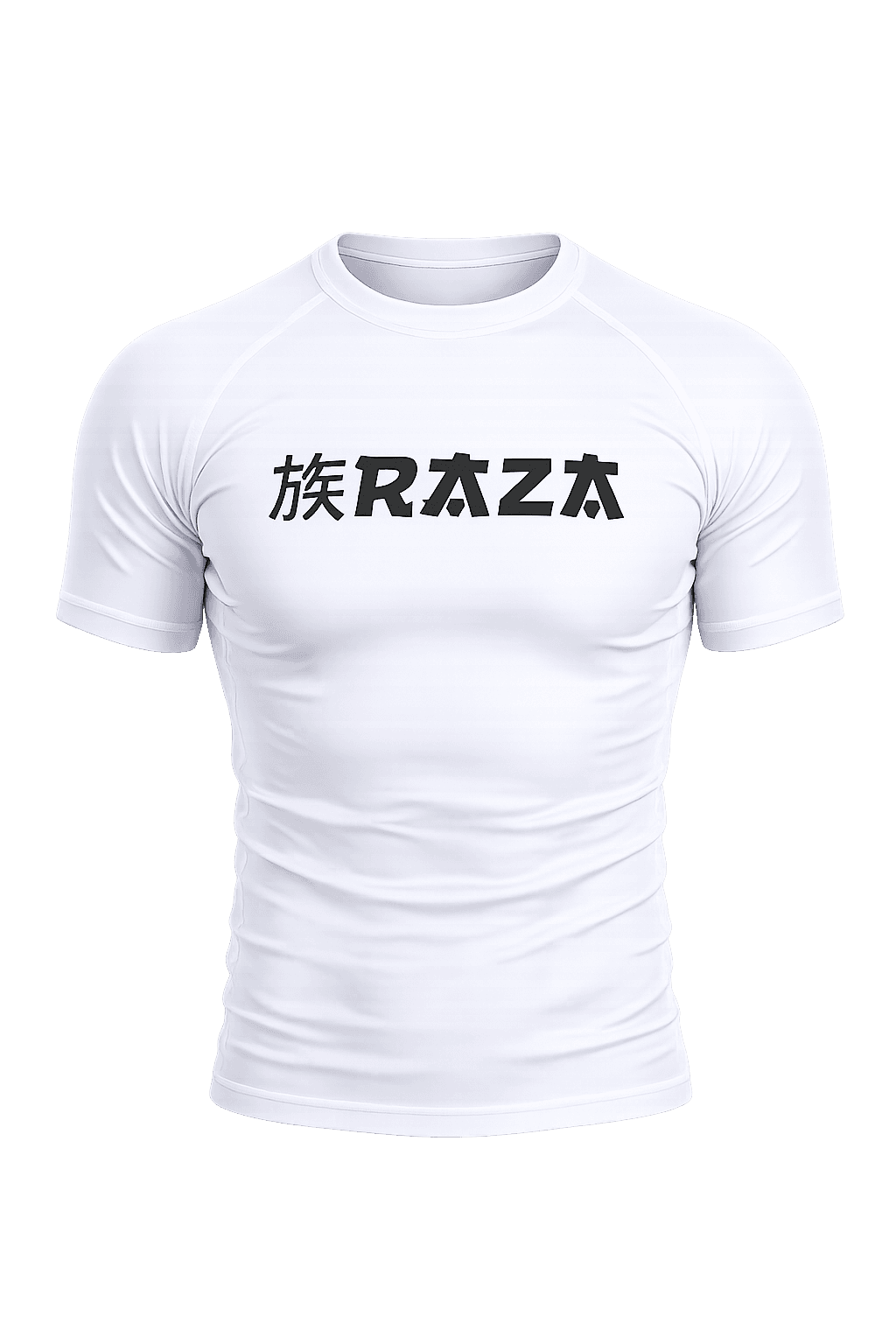 Rashguard blanco Raza sobre fondo transparente